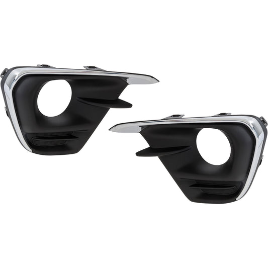 Front, Driver and Passenger Side Fog Light Trims, Black