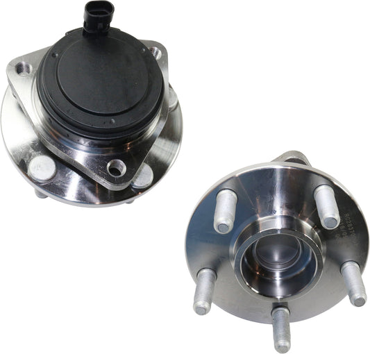Front, Driver and Passenger Side Wheel Hub, 5 Lugs, With Bearing, With Sensor