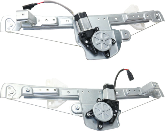 Rear, Driver and Passenger Side Power Window Regulator, With Motor