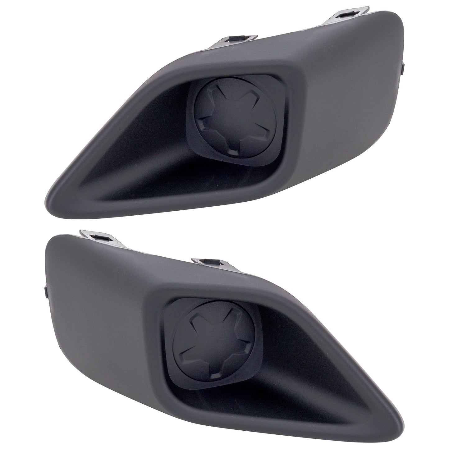 Front, Driver and Passenger Side Fog Light Trims, Black
