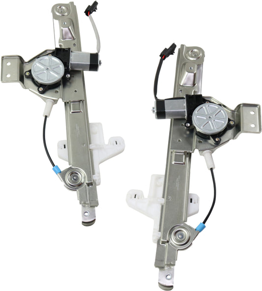 Rear, Driver and Passenger Side Power Window Regulator, With Motor