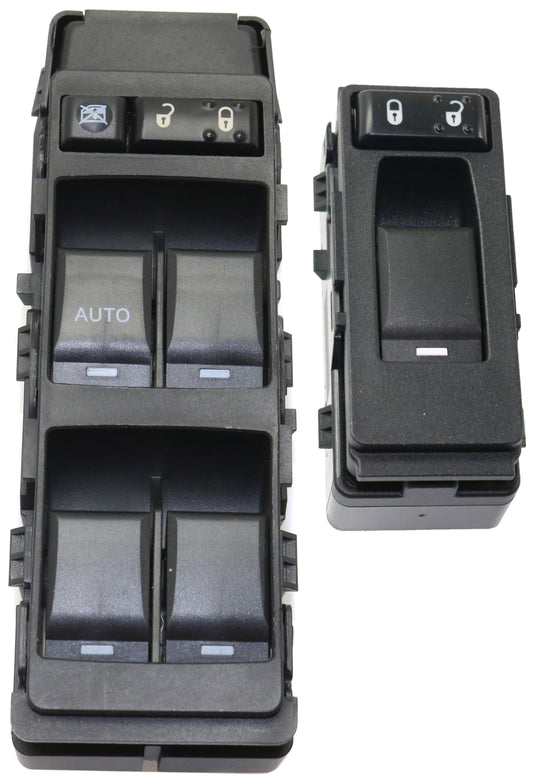 Front, Driver and Passenger Side Window Switch Black