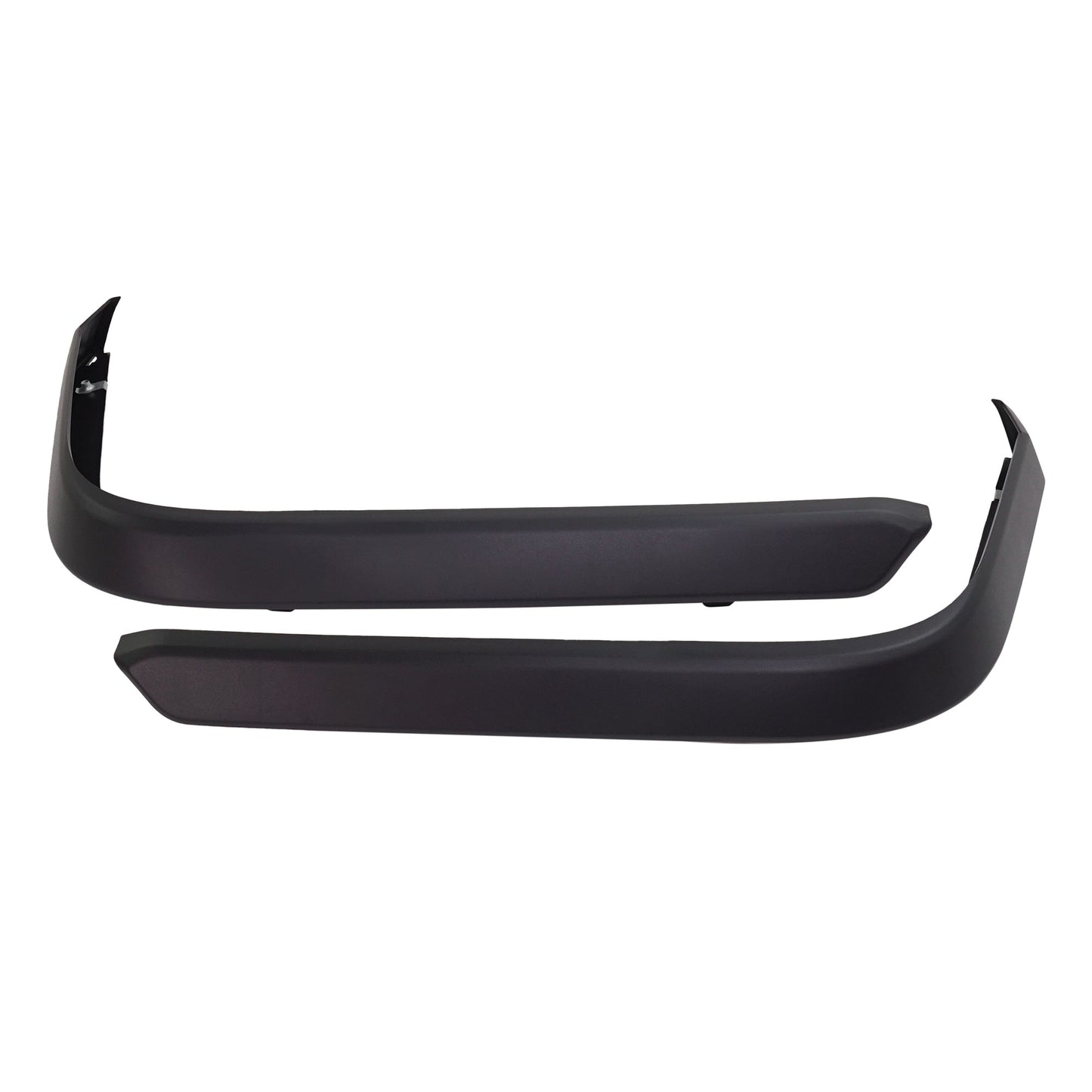 Rear, Driver and Passenger Side, Outer Bumper Trims, Primed, For Models With Single Exhaust