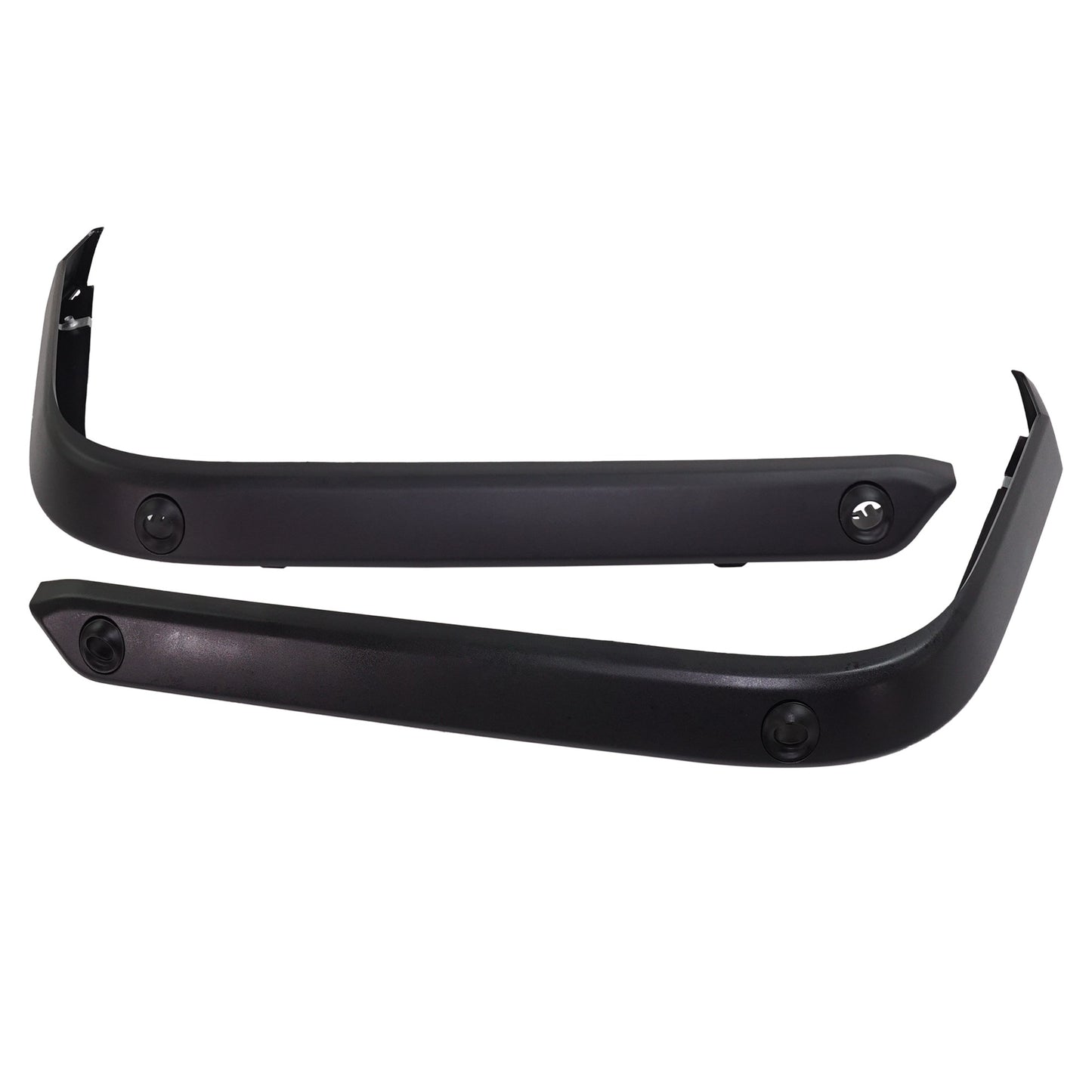 Rear, Driver and Passenger Side, Outer Bumper Trims, Primed, For Models With Single Exhaust