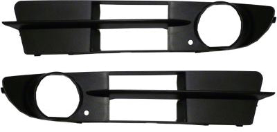 Front, Driver and Passenger Side Fog Light Trims, Primed, Outer Grille, Base Model