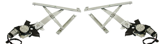 Front, Driver and Passenger Side Power Window Regulator, With Motor