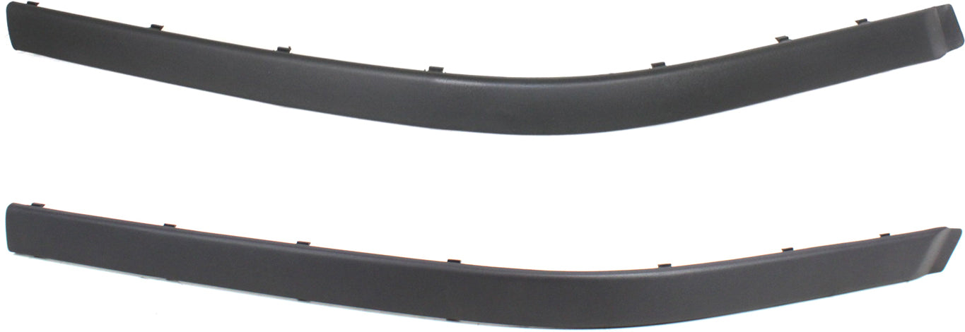 Front, Driver and Passenger Side, Outer Bumper Trims, Black