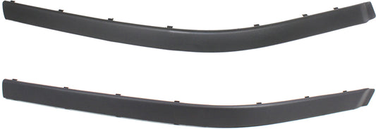 Front, Driver and Passenger Side, Outer Bumper Trims, Black