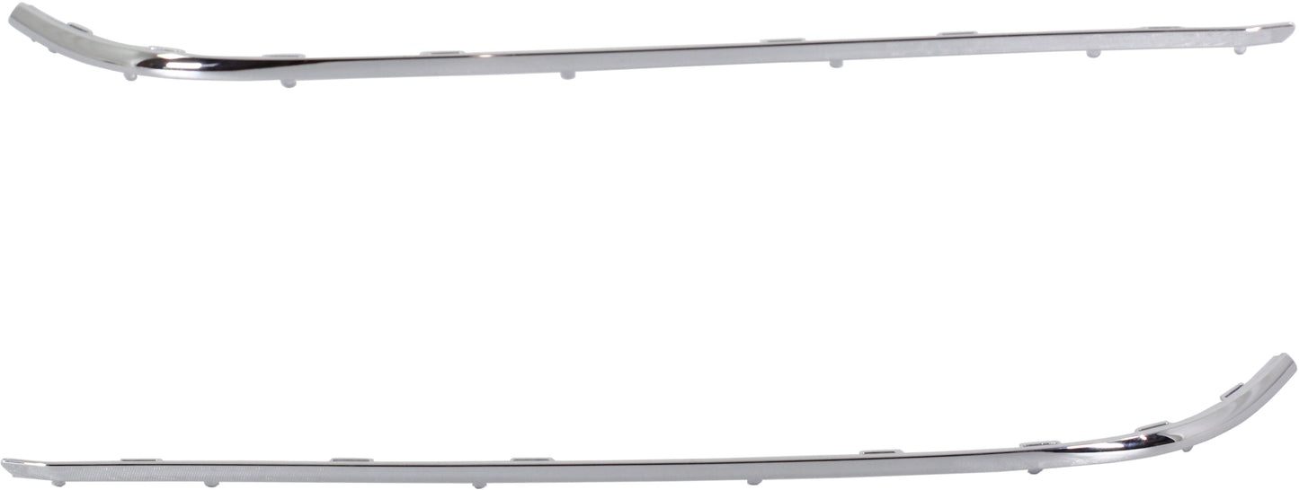 Rear, Driver and Passenger Side, Outer Bumper Trims, Chrome