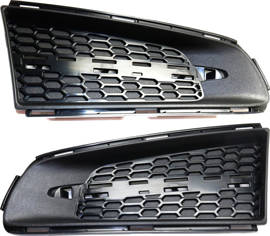 Front, Driver and Passenger Side Fog Light Trims, Textured Black, For Models With HID Headlight
