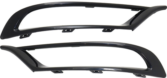 Front, Driver and Passenger Side, Center Bumper Trim, Textured Black