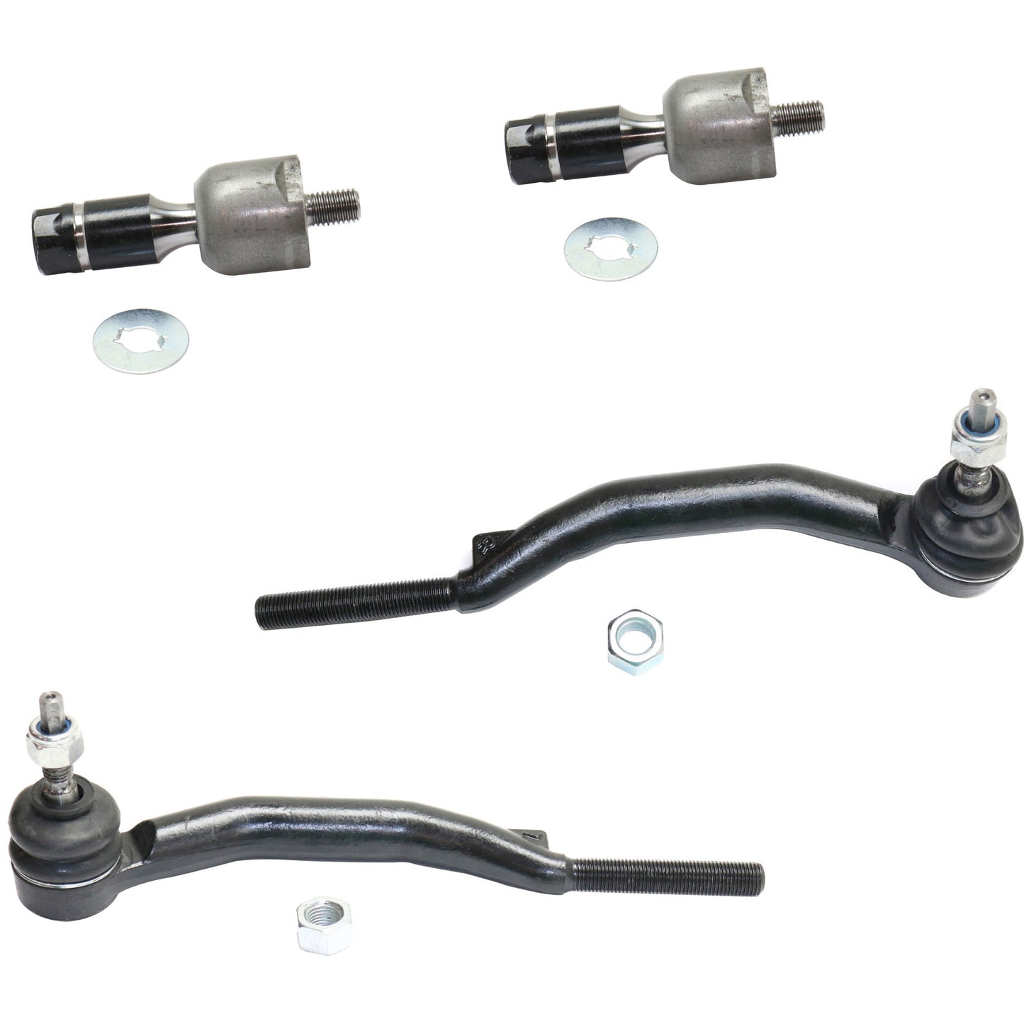 Front, Driver and Passenger Side, Inner and Outer Tie Rod Ends