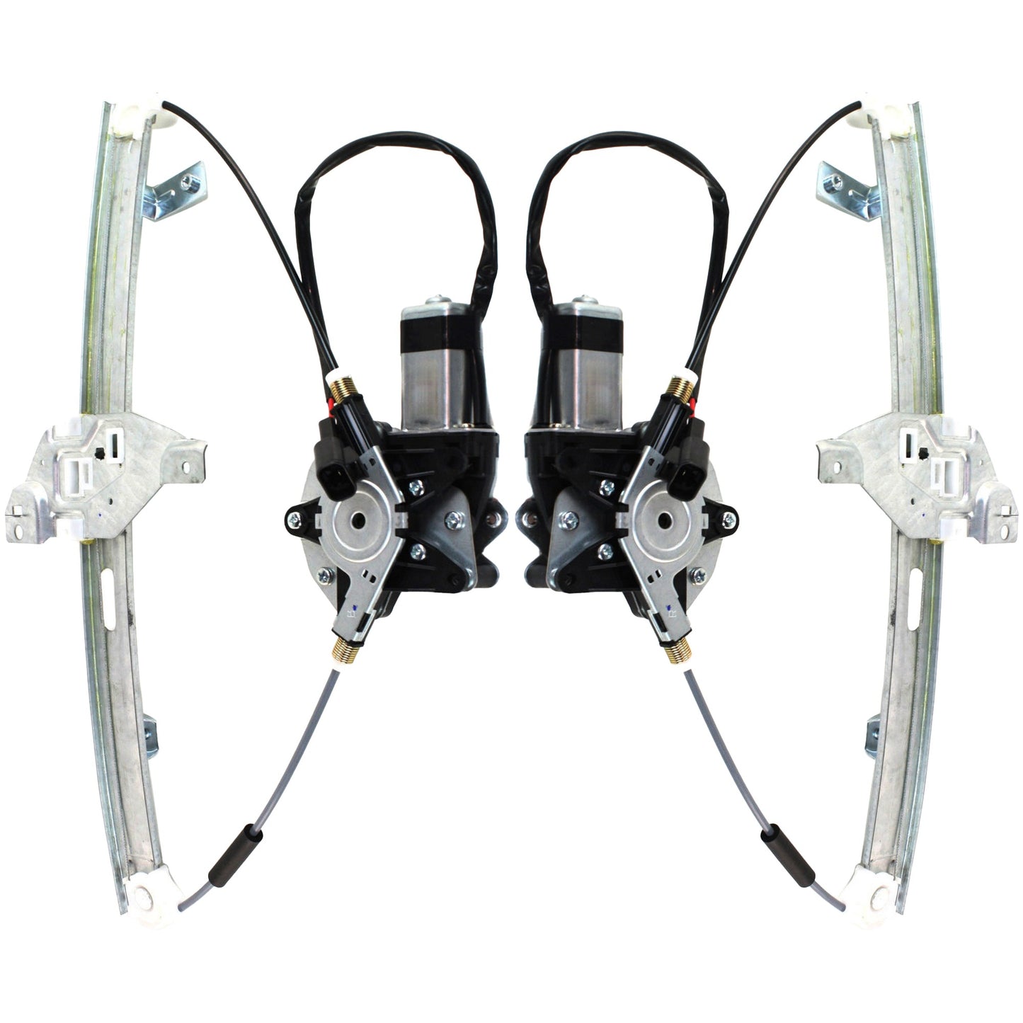 Front, Driver and Passenger Side Power Window Regulator, With Motor