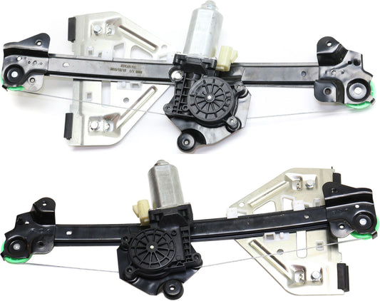 Rear, Driver and Passenger Side Power Window Regulator, With Motor