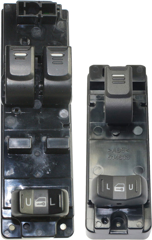 Front, Driver and Passenger Side Window Switches, Black