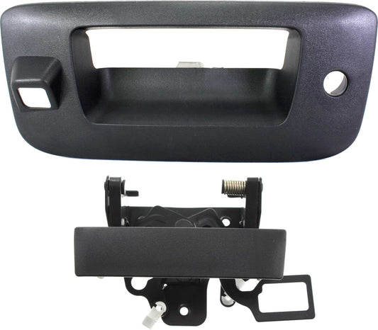 Tailgate Handle and Bezel, Textured Black, With Camera Hole, For Models With Locking Tailgate