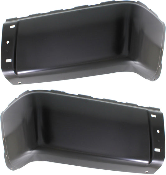 Rear, Driver and Passenger Side Bumper End, Painted Black Steel