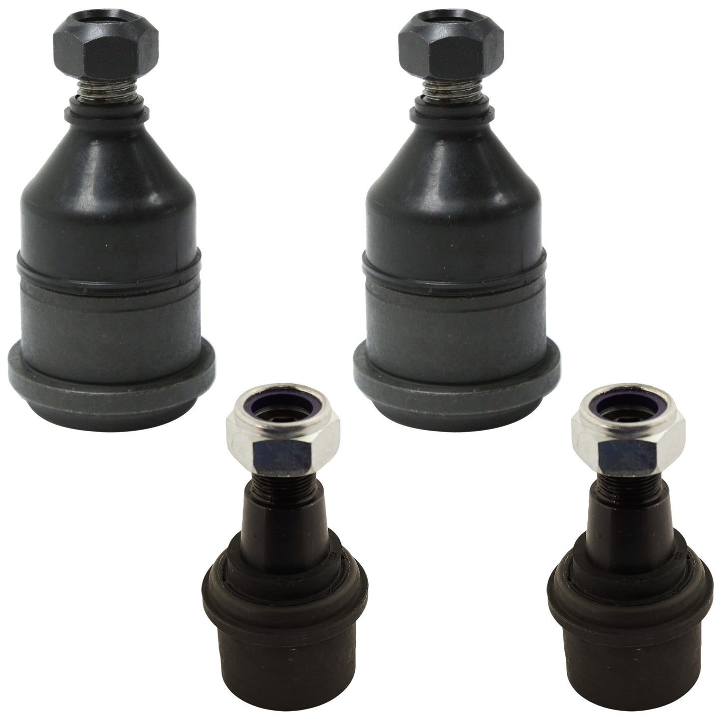 Front, Driver and Passenger Side, Upper and Lower Ball Joint