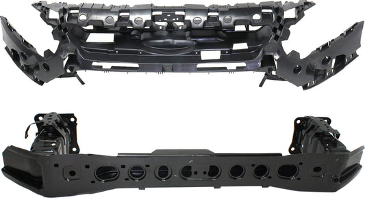 Усилители переднего бампера, пластиковые и стальные, с усилением верхней крышки