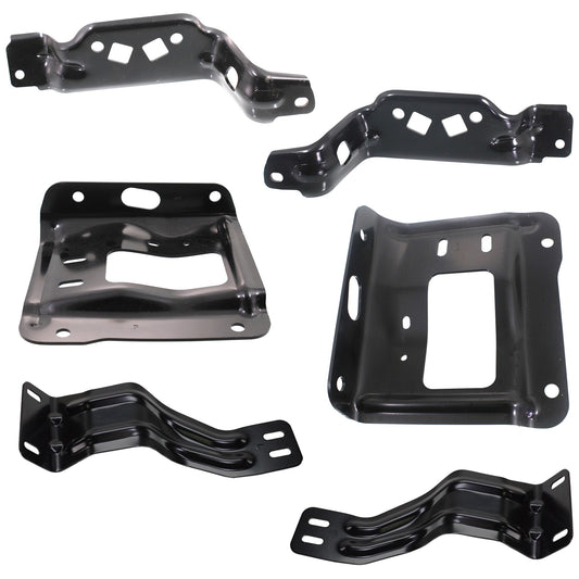 Front, Driver and Passenger Side, Inner and Outer Bumper Bracket