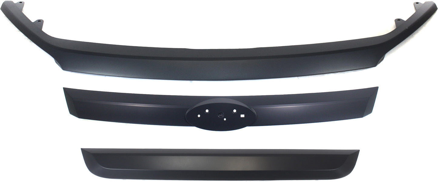 Upper, Lower and Center Grille Trim, Primed, Fits on grille, CAPA CERTIFIED