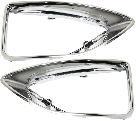 Front, Driver and Passenger Side Fog Light Trims, Chrome