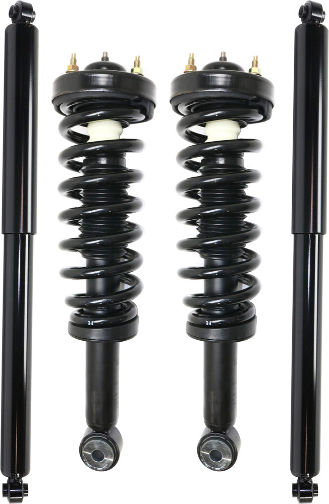 Front and Rear, Driver and Passenger Side Shock and Fully Loaded Strut, 4WD, USA Built Vehicle
