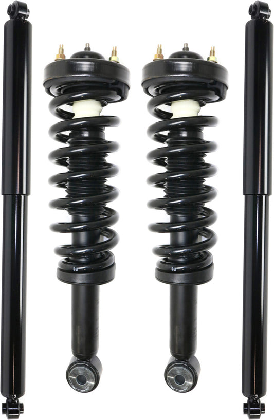 Front and Rear, Driver and Passenger Side Shock and Fully Loaded Strut, 4WD, USA Built Vehicle
