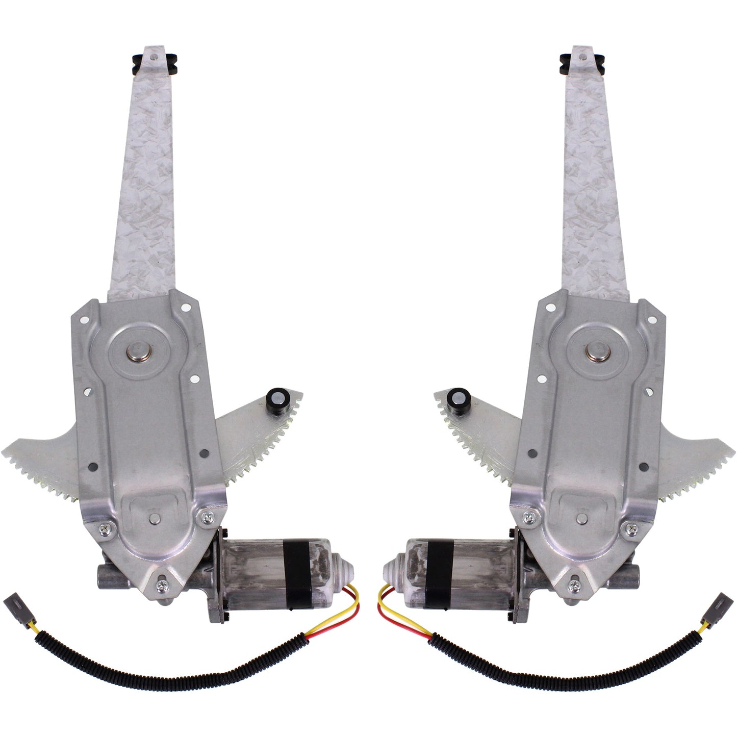 Front, Driver and Passenger Side Power Window Regulator, With Motor