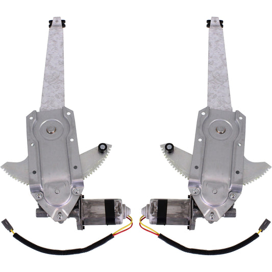 Front, Driver and Passenger Side Power Window Regulator, With Motor