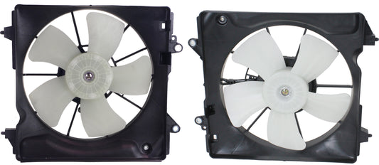 OE Replacement Radiator and A/C Condenser Fan Driver and Passenger Side, 1.8L, 4Cyl, Single fan