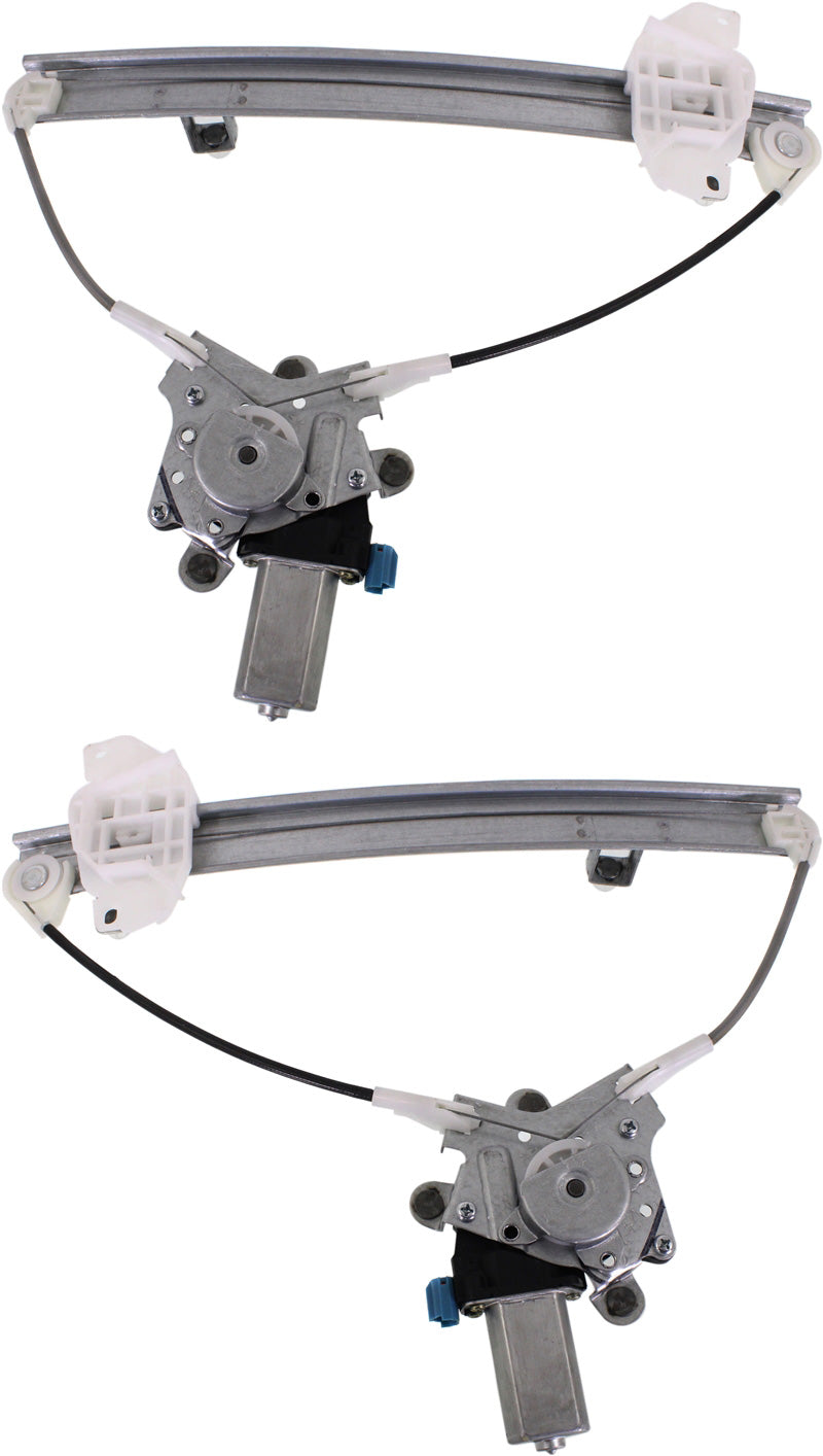 Rear, Driver and Passenger Side Power Window Regulator, With Motor