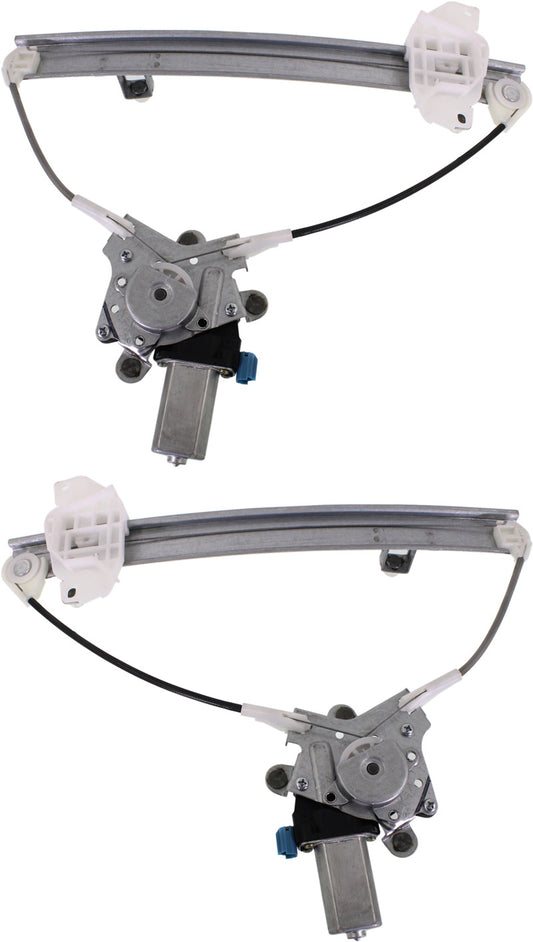 Rear, Driver and Passenger Side Power Window Regulator, With Motor