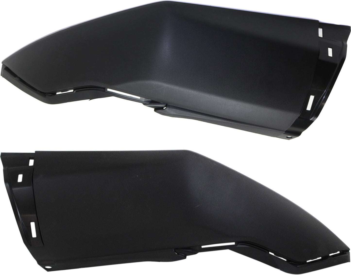 Rear, Driver and Passenger Side Bumper End, Textured Plastic