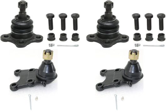 Front, Driver and Passenger Side, Upper and Lower Ball Joints