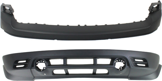 Front, Upper and Lower Upper - Primed, Lower - Textured Bumper Cover