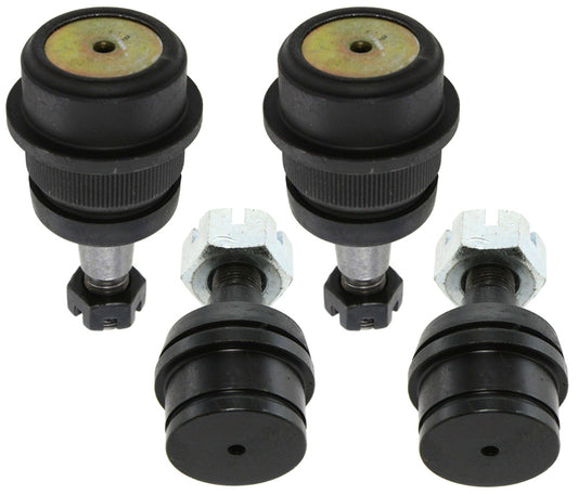 Front, Driver and Passenger Side, Upper and Lower Ball Joints, Non-Adjustable, Includes Nuts, 4WD