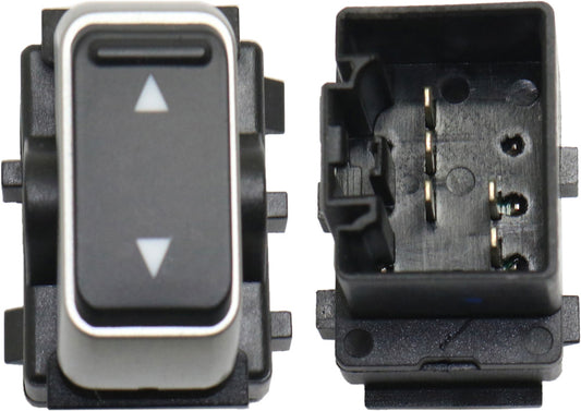 Front and Rear, Passenger Side Window Switches, Black