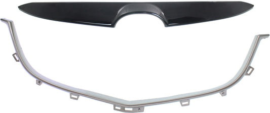 上下格栅饰件，上部 - 漆成黑色；下部 - 镀铬