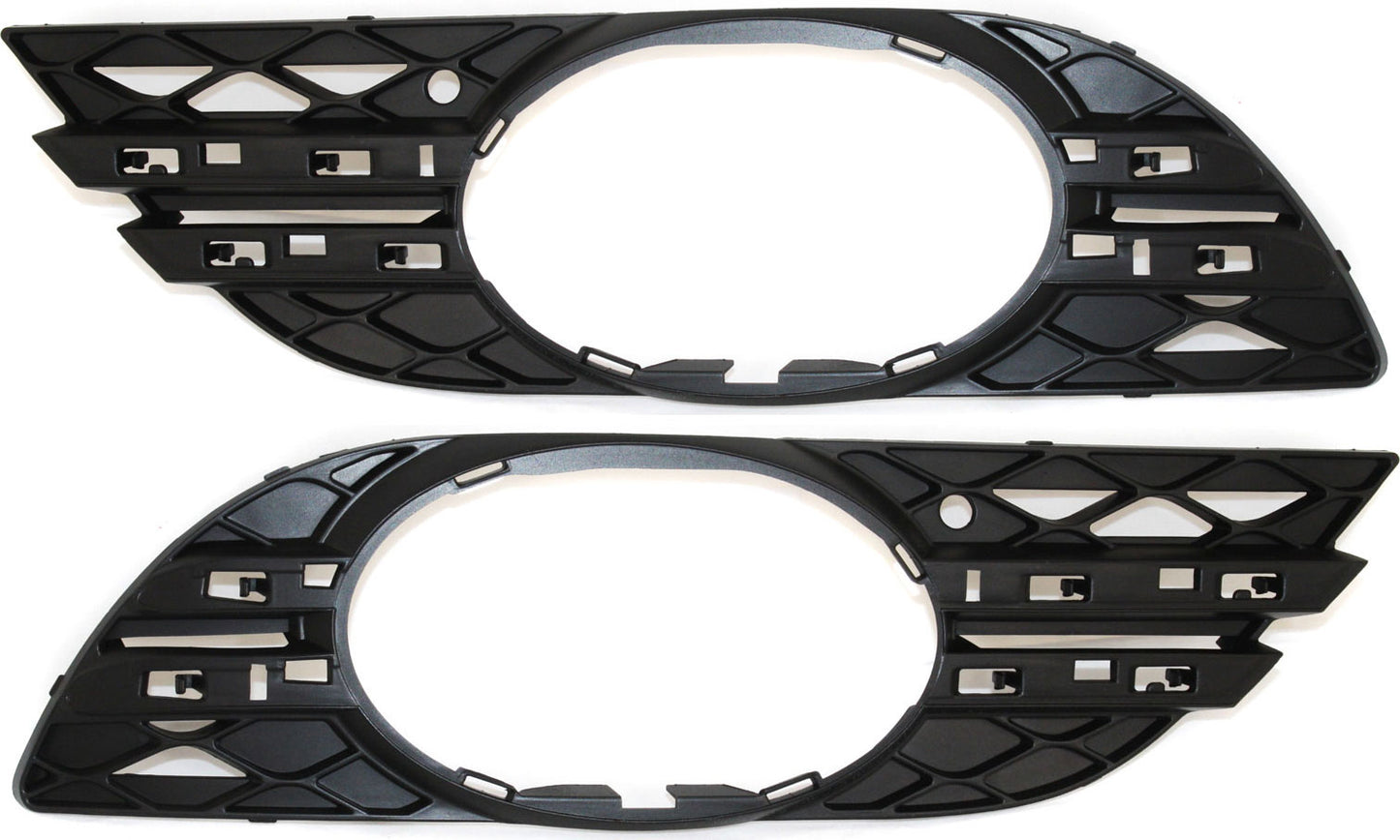 Front, Driver and Passenger Side Fog Light Trims, Primed, Sedan
