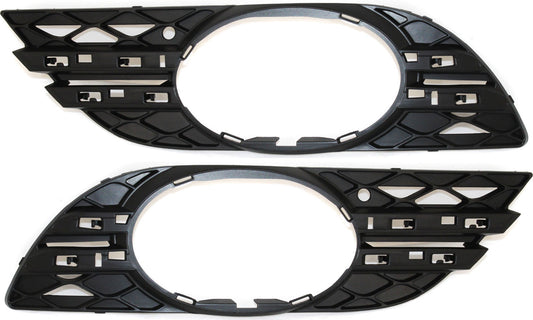 Front, Driver and Passenger Side Fog Light Trims, Primed, Sedan