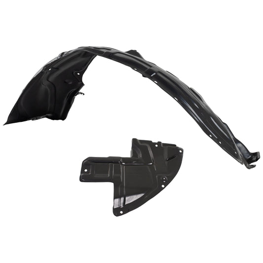 Front, Driver and Passenger Side, Front Lower Section Fender Liner, Guard Extension, Without Insulation Foam