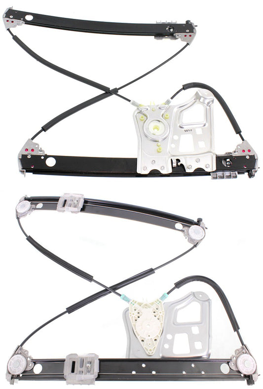 Front, Driver and Passenger Side Window Regulators Power, without Motor