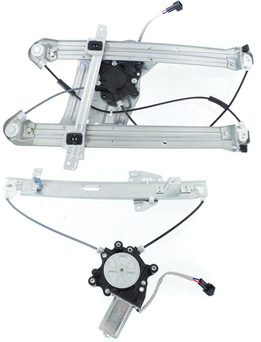 Front and Rear, Passenger Side Window Regulators, Power, With Motor