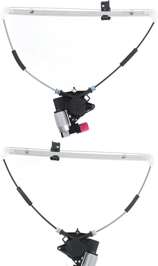 Rear, Driver and Passenger Side Window Regulators Power, with Motor