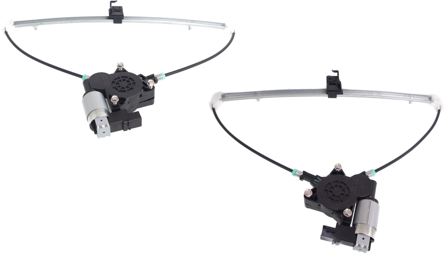Rear, Driver and Passenger Side Power Window Regulator, With Motor