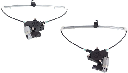 Rear, Driver and Passenger Side Power Window Regulator, With Motor