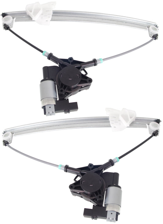 Rear, Driver and Passenger Side Power Window Regulator, With Motor
