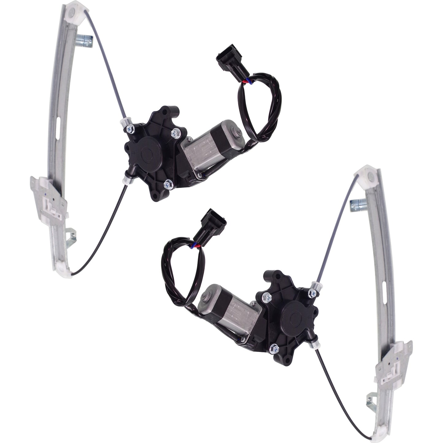 Rear, Driver and Passenger Side Power Window Regulator, With Motor