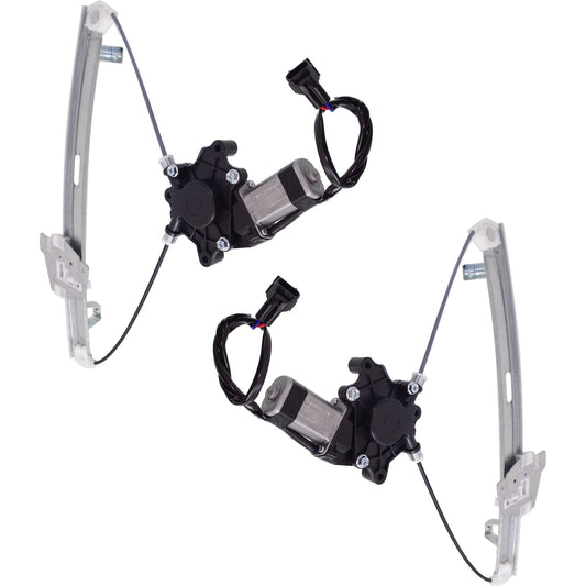 Rear, Driver and Passenger Side Power Window Regulator, With Motor